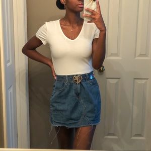 pacsun regular wash denim skirt